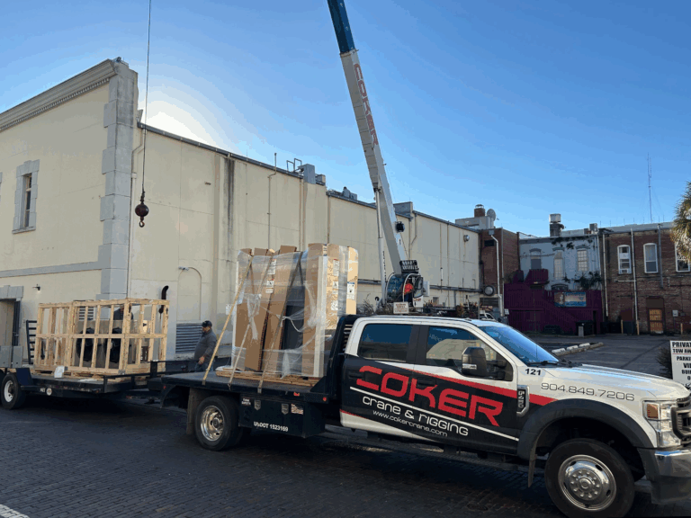 Coker truck and crane